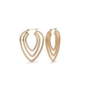 Trina Turk Gold Openwork Triple Hoop Earrings NWT